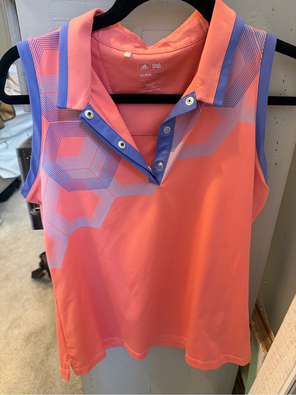 adidas Coral Tank Top with Lavender Trim